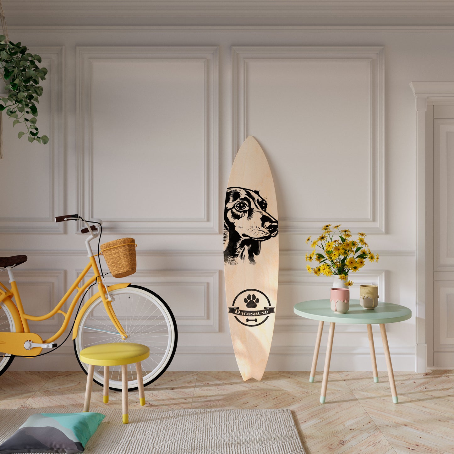 DACHSHUND DOG Decorative Plywood Surfboard