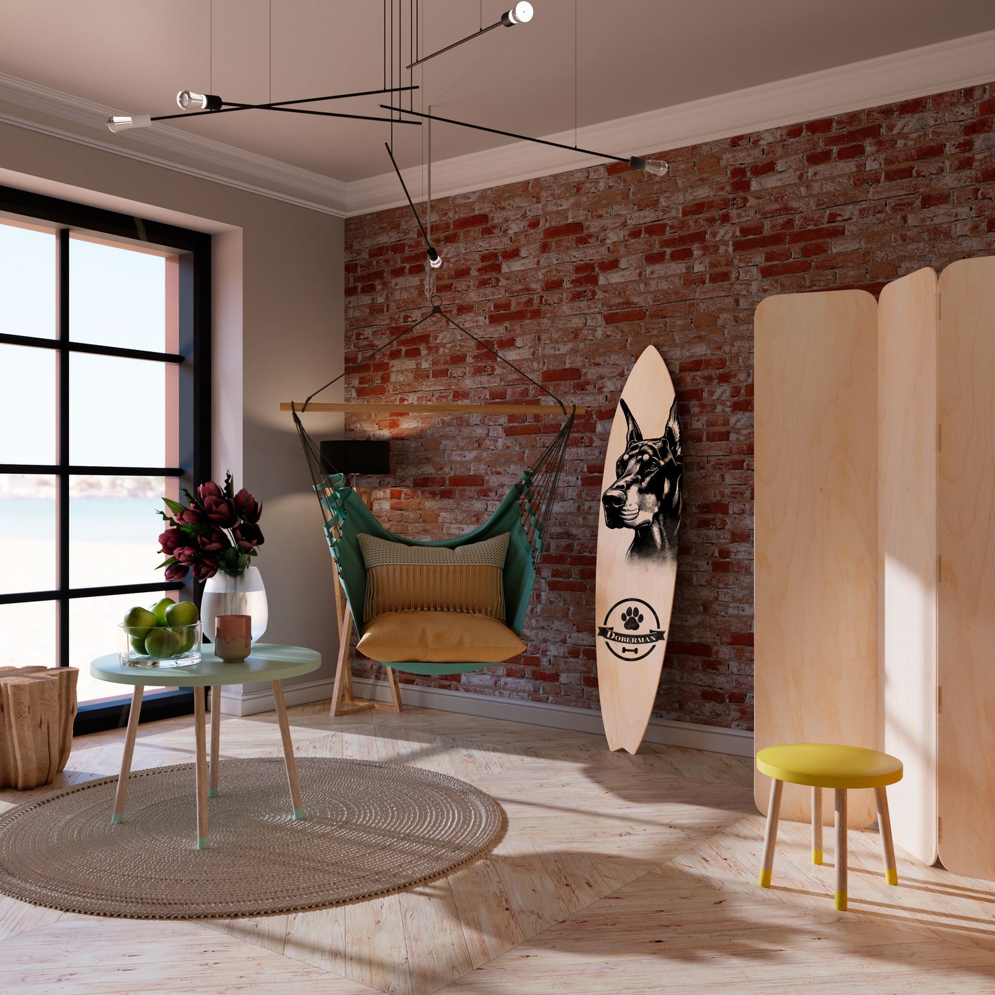 DOBERMAN DOG Surfboard Decorative Panel