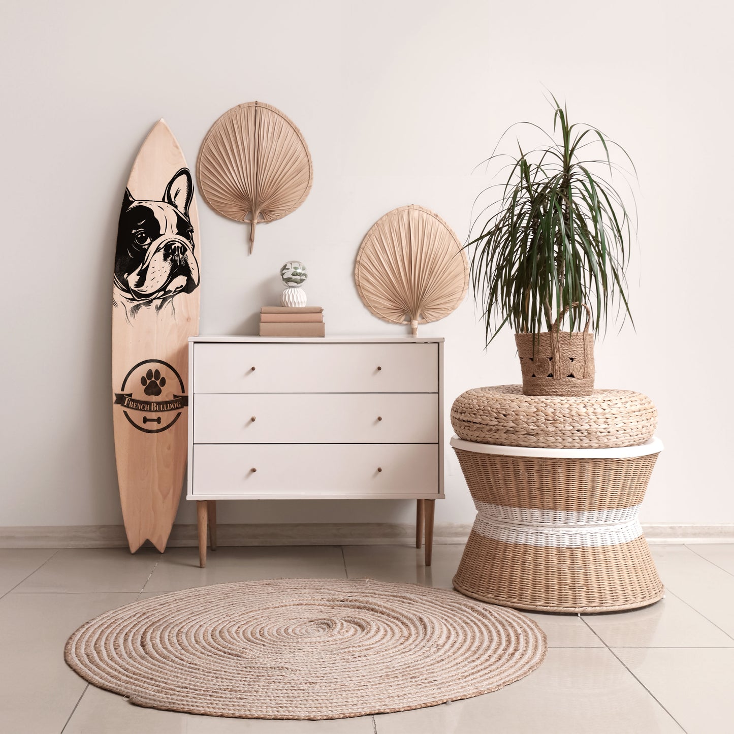 FRENCH BULLDOG Surfboard Decorative Panel