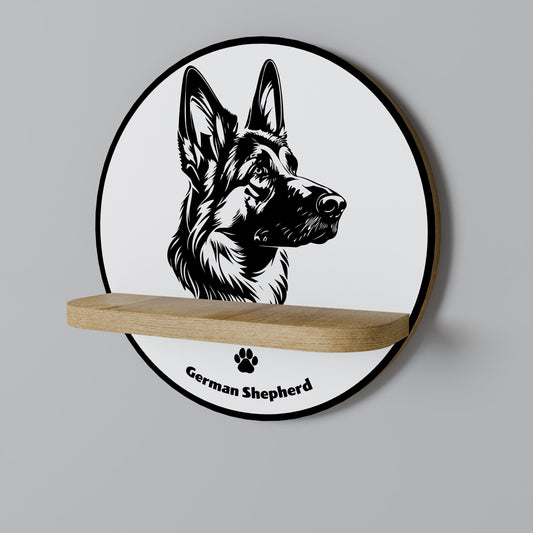 Mensola rotonda GERMAN SHEPARD in effetto rovere