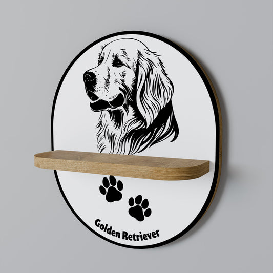Mensola ovale GOLDEN RETRIEVER effetto rovere