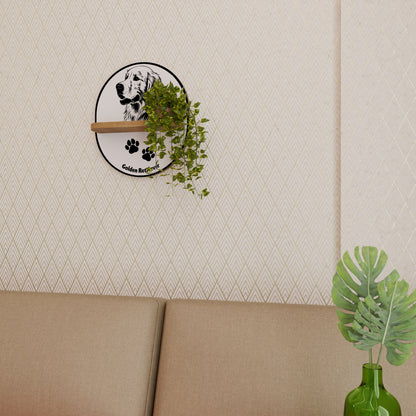Mensola ovale GOLDEN RETRIEVER effetto rovere