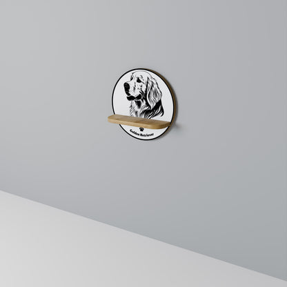 Mensola rotonda GOLDEN RETRIEVER effetto rovere