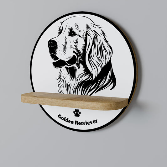 Mensola rotonda GOLDEN RETRIEVER effetto rovere