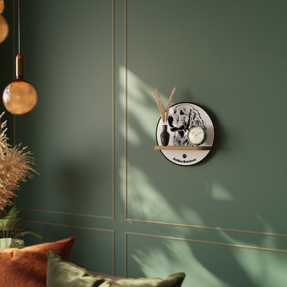 Mensola rotonda GOLDEN RETRIEVER effetto rovere