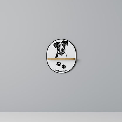 JACK RUSSEL TERRIER Mensola ovale in effetto rovere