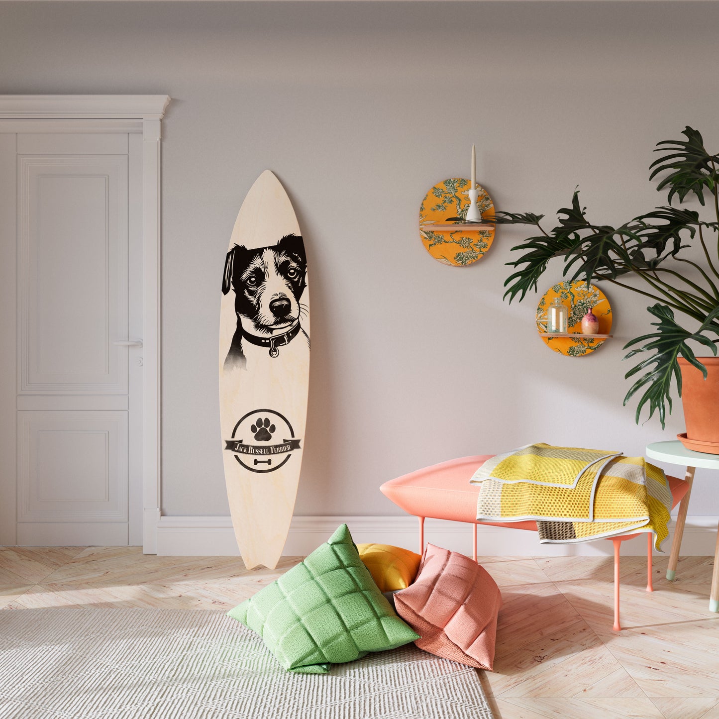 JACK RUSSEL TERRIER Decorative Plywood Surfboard