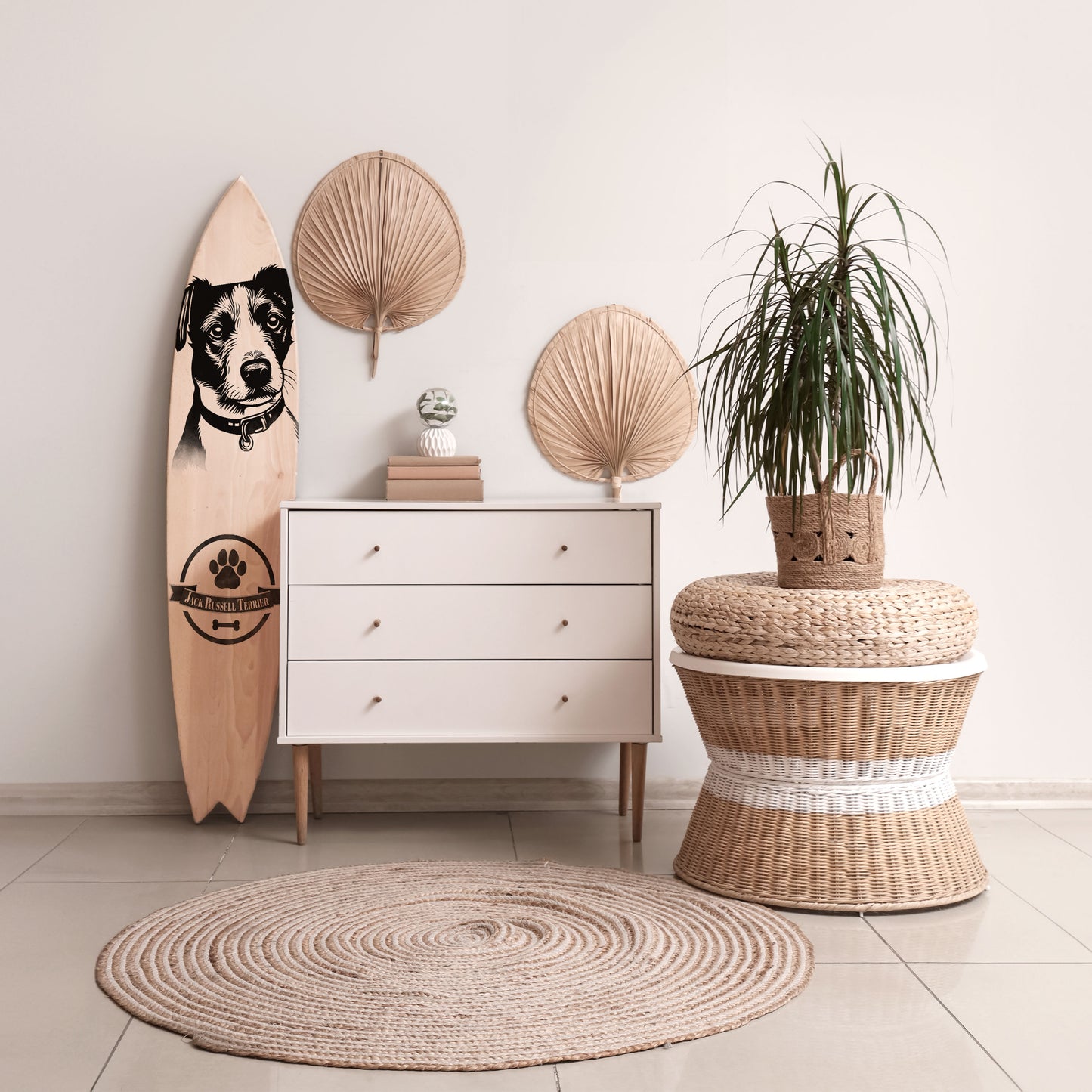 JACK RUSSEL TERRIER Decorative Plywood Surfboard