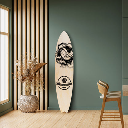 BULLDOG DOG Decorative Plywood Surfboard