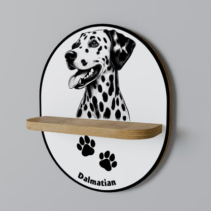Mensola ovale per arte CANE DALMATA in effetto rovere