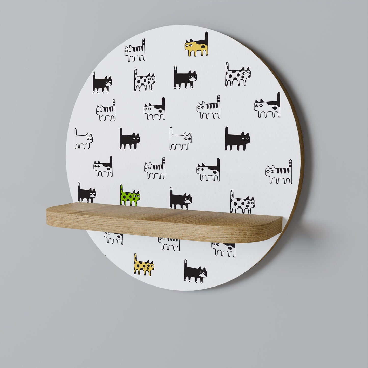 CATS COMPILATION Mensola rotonda in effetto rovere
