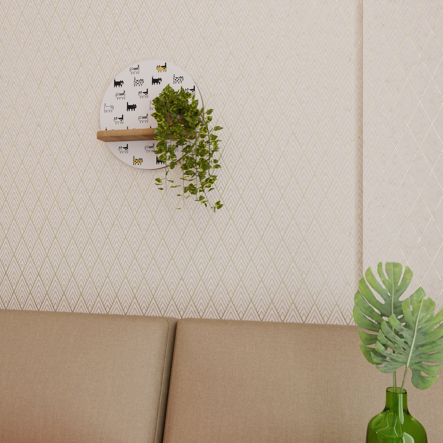 CATS COMPILATION Mensola rotonda in effetto rovere