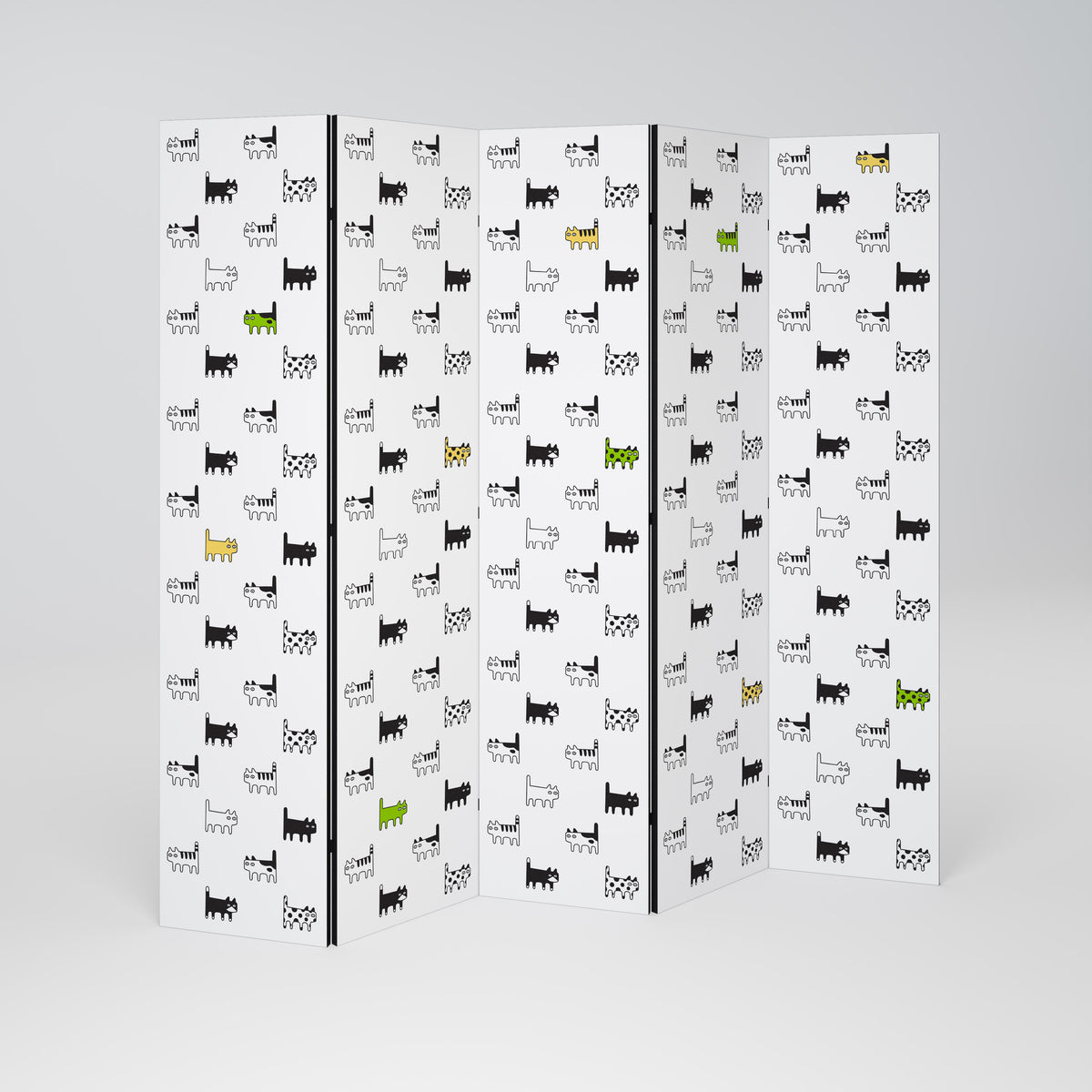 CATS COMPILATION Decorative 5-Panel Room Divider