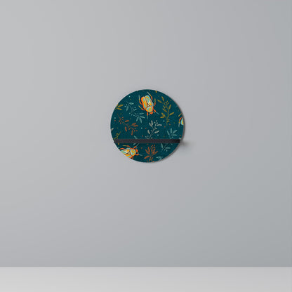 AUTUMN INSECTS Round Art Shelf In Black Finish