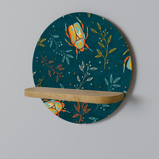Mensola rotonda AUTUMN INSETS in effetto rovere