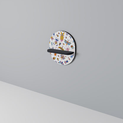 COLORFUL INSECTS Oval Art Shelf In Black Finish
