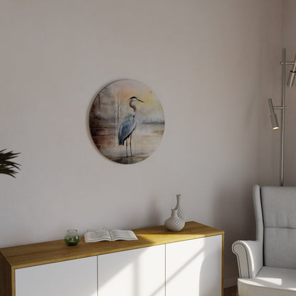 HERON DAYDREAM Round Wall Art
