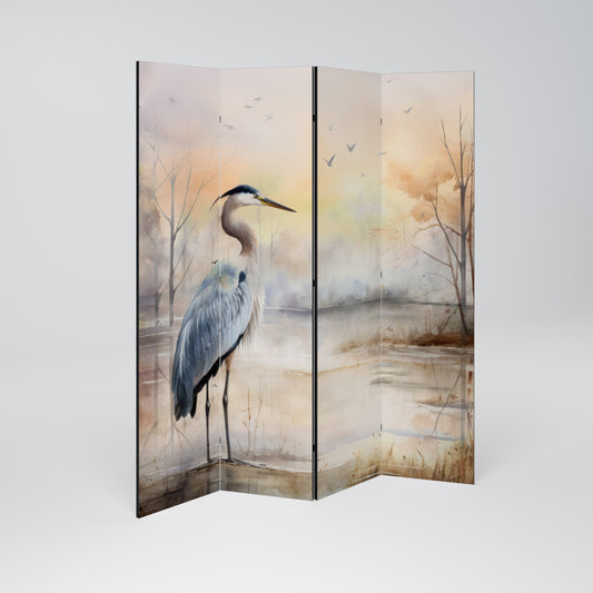 HERON DAYDREAM Decorative 4-Panel Room Divider