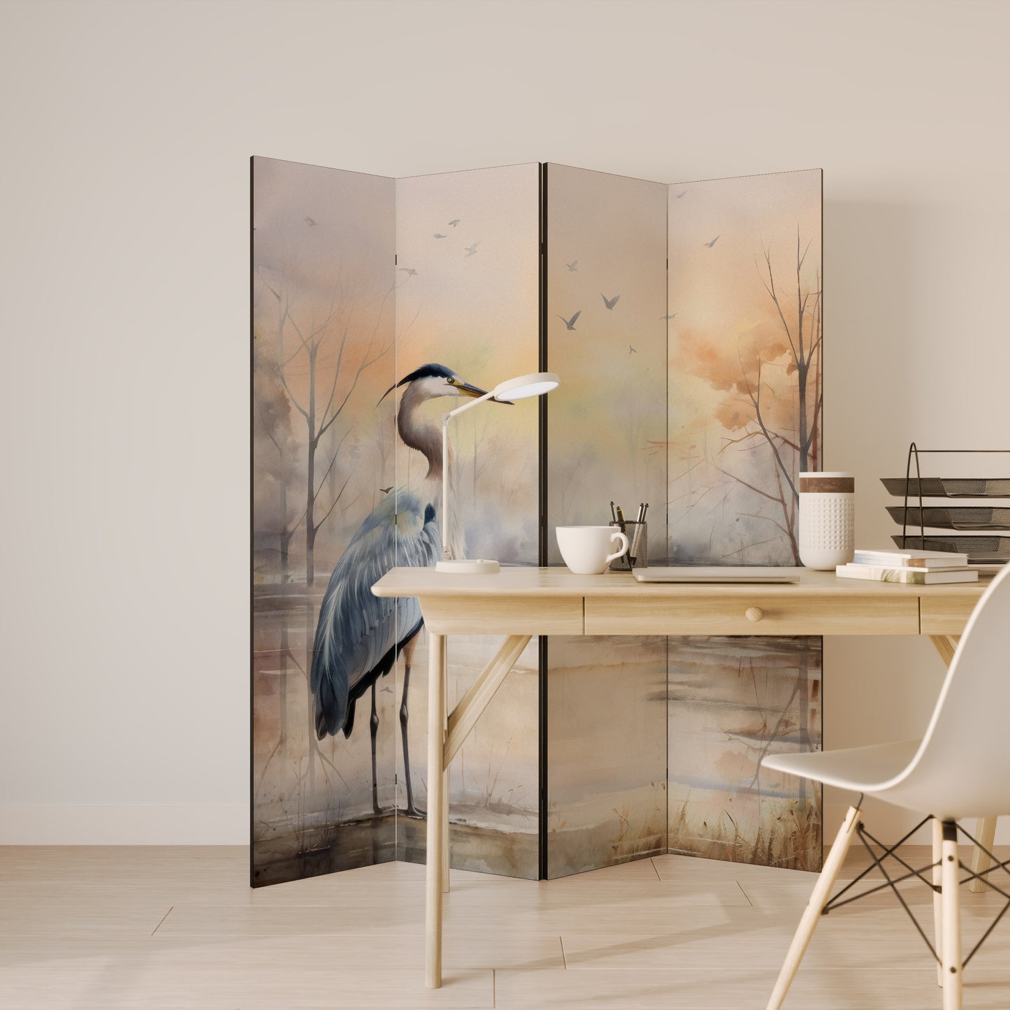 HERON DAYDREAM Divisorio decorativo per ambienti a 4 pannelli