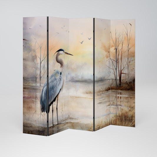 HERON DAYDREAM Decorative 5-Panel Room Divider