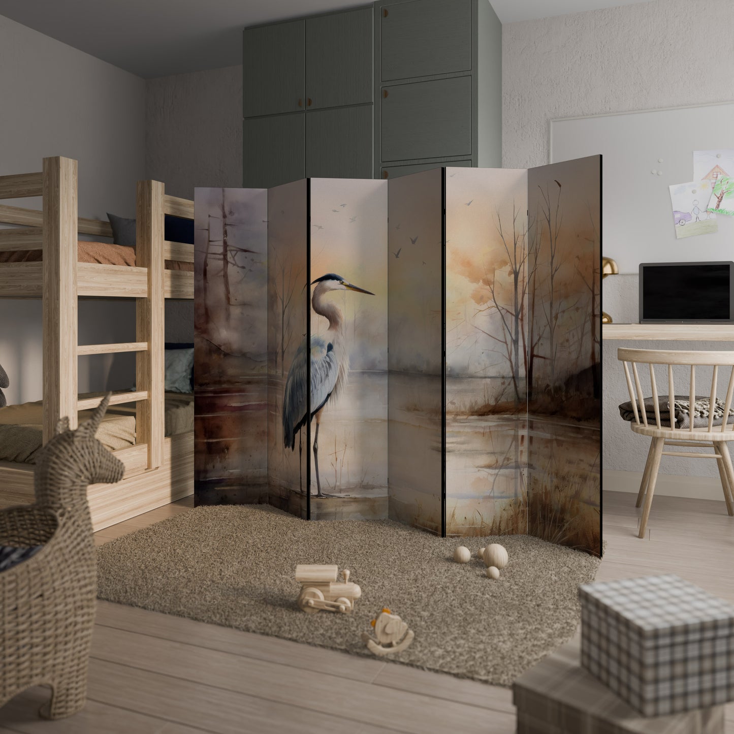 HERON DAYDREAM Divisorio decorativo per ambienti a 6 pannelli