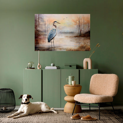 HERON DAYDREAM Poster orizzontale staccabile e attaccabile