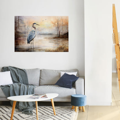 HERON DAYDREAM Poster orizzontale staccabile e attaccabile
