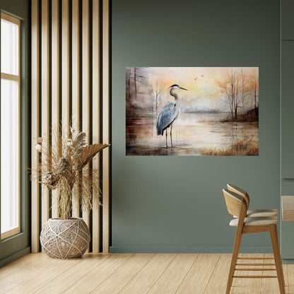 HERON DAYDREAM Poster orizzontale staccabile e attaccabile