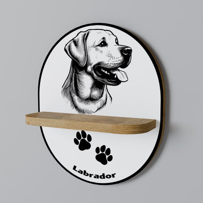 Mensola ovale LABRADOR DOG in effetto rovere