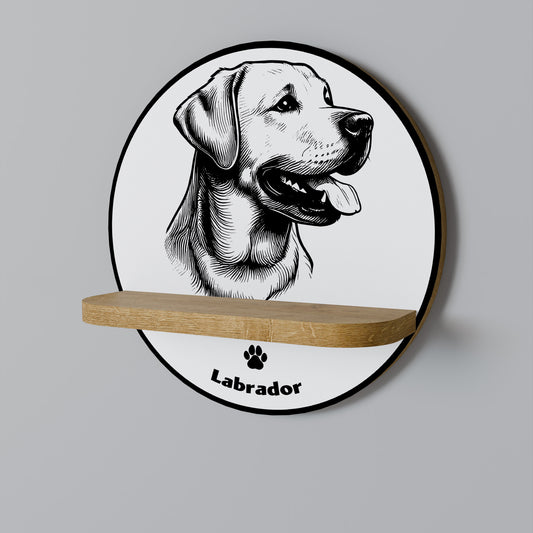 Mensola rotonda LABRADOR DOG effetto rovere