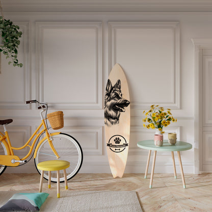 WHITE SHEPHERD DOG Decorative Plywood Surfboard