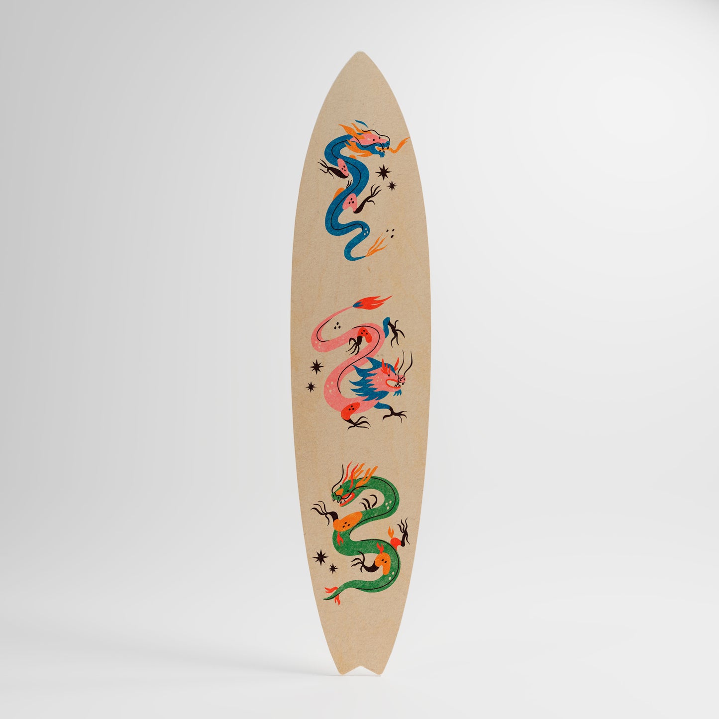 MYTHOLOGICAL CREATURES Decorative Plywood Surfboard
