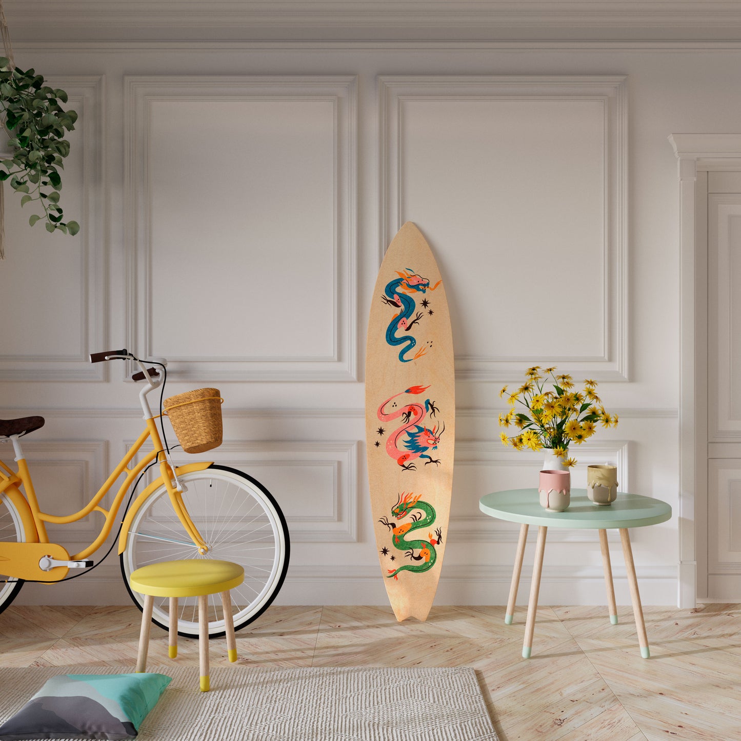MYTHOLOGICAL CREATURES Decorative Plywood Surfboard