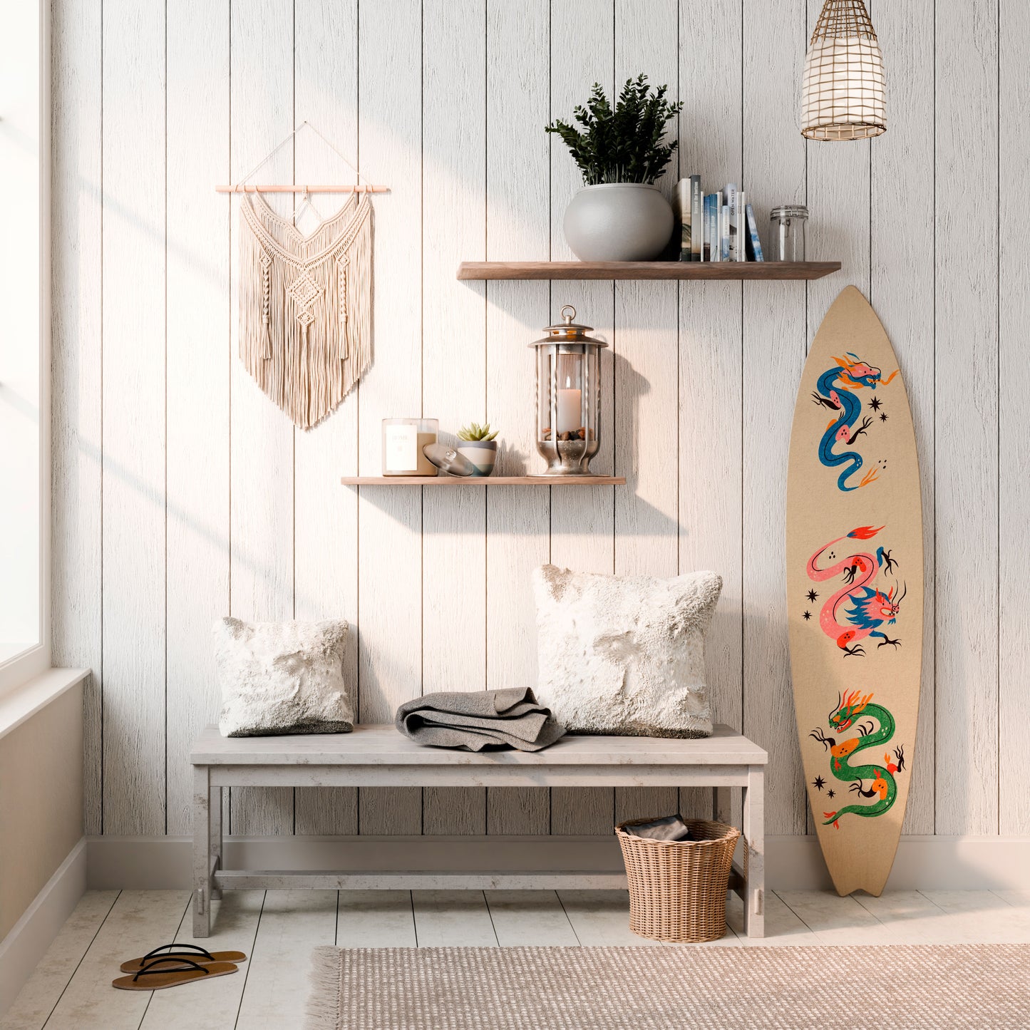 MYTHOLOGICAL CREATURES Decorative Plywood Surfboard