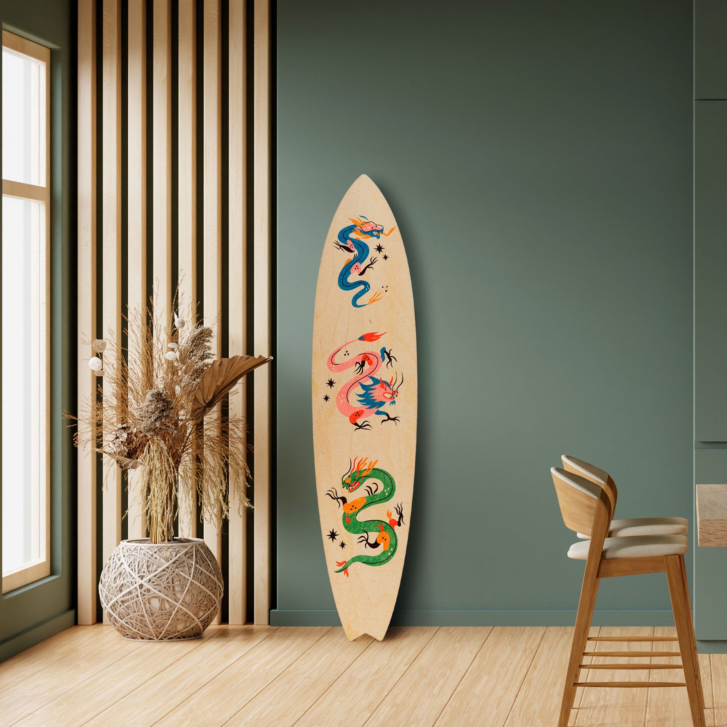 MYTHOLOGICAL CREATURES Decorative Plywood Surfboard