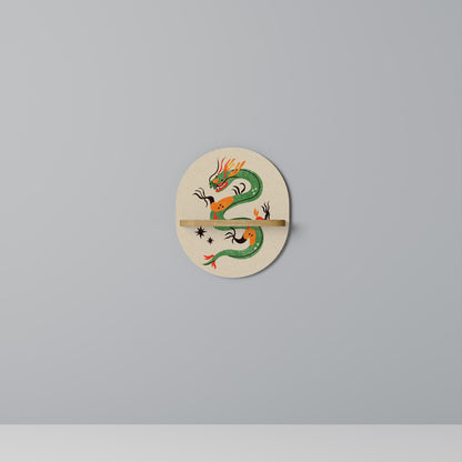 GREEN SKY GUARDIAN Mensola ovale per opere d'arte in effetto rovere