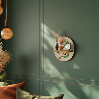 GREEN SKY GUARDIAN Mensola ovale per opere d'arte in effetto rovere