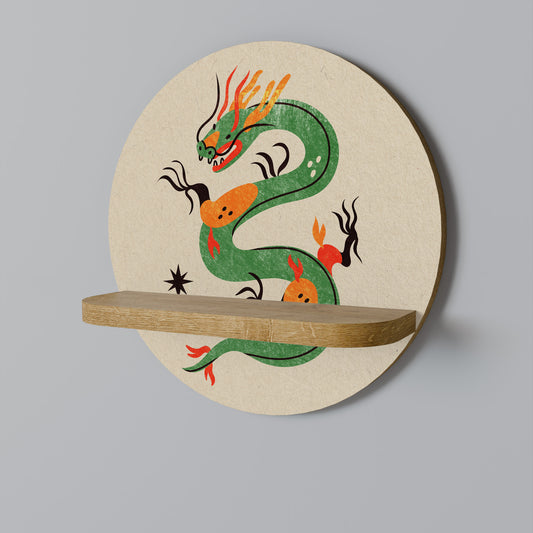 Mensola rotonda per opere d'arte GREEN SKY GUARDIAN in effetto rovere