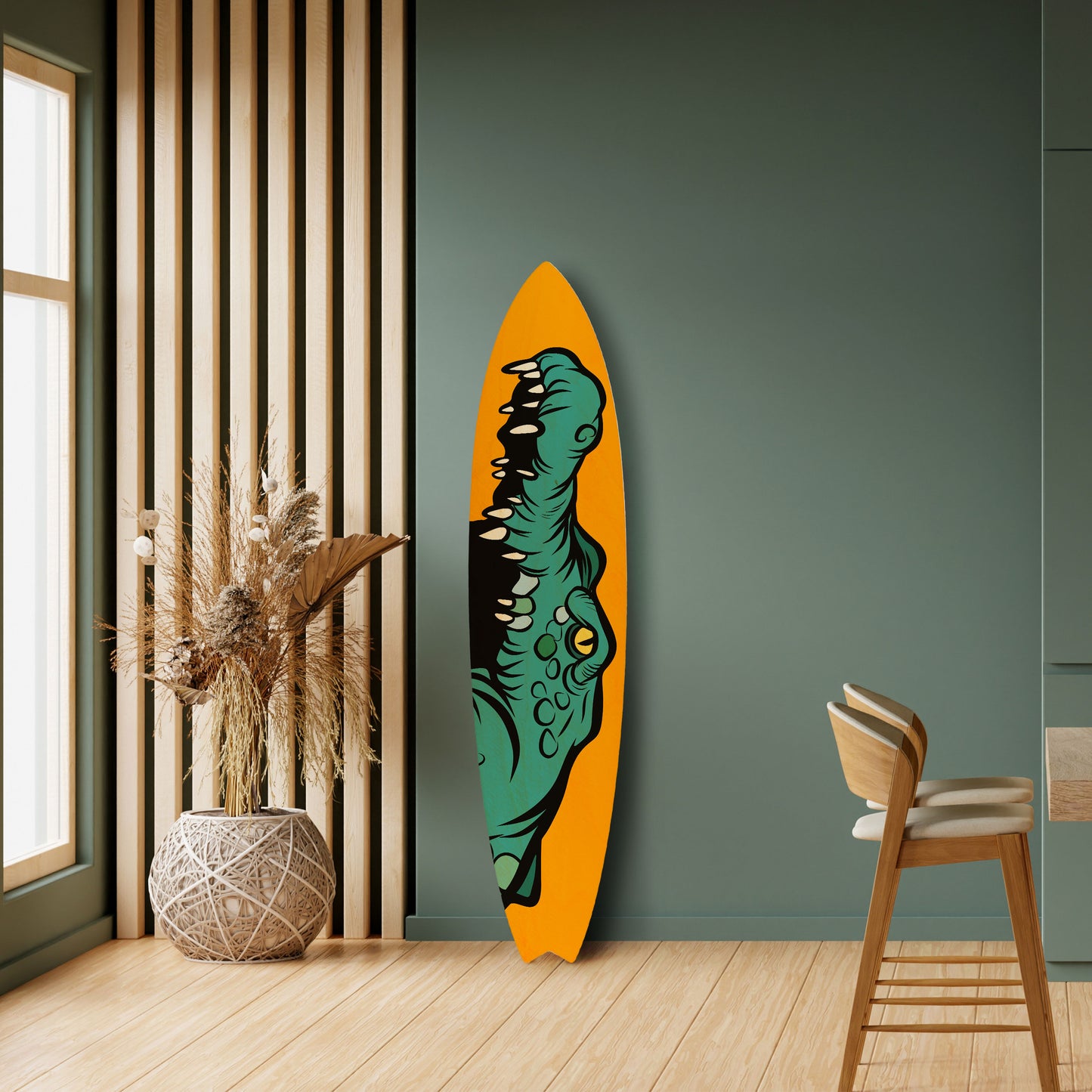THREATENING GREETING Tavola da surf decorativa in compensato