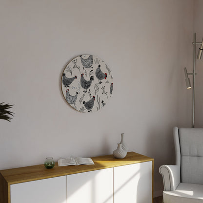 HAPPY HENS Round Wall Art