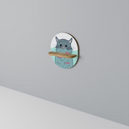 CAT SPLASH Mensola ovale in effetto rovere