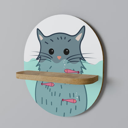 CAT SPLASH Mensola ovale in effetto rovere