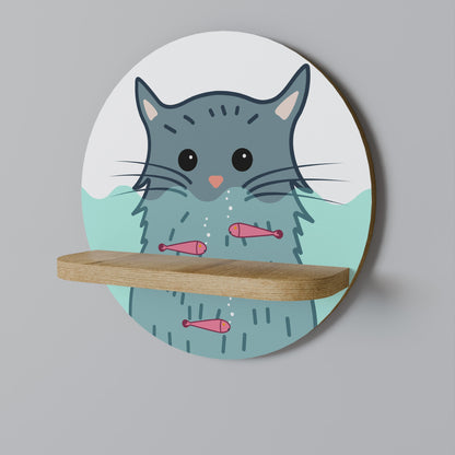 CAT SPLASH Mensola rotonda per arte in effetto rovere