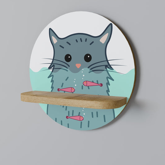CAT SPLASH Mensola rotonda per arte in effetto rovere