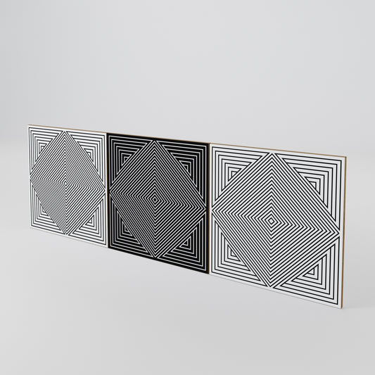 POLYGON ILLUSION Set di 3 ante per madia