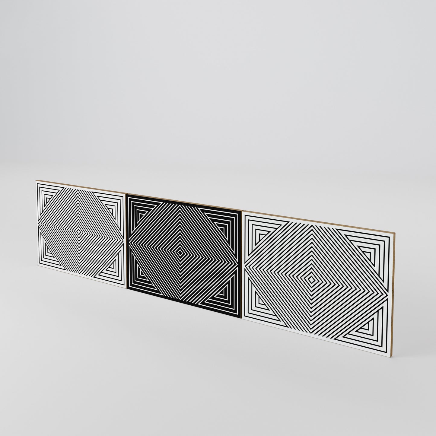 POLYGON ILLUSION Set di 3 ante per mobile TV