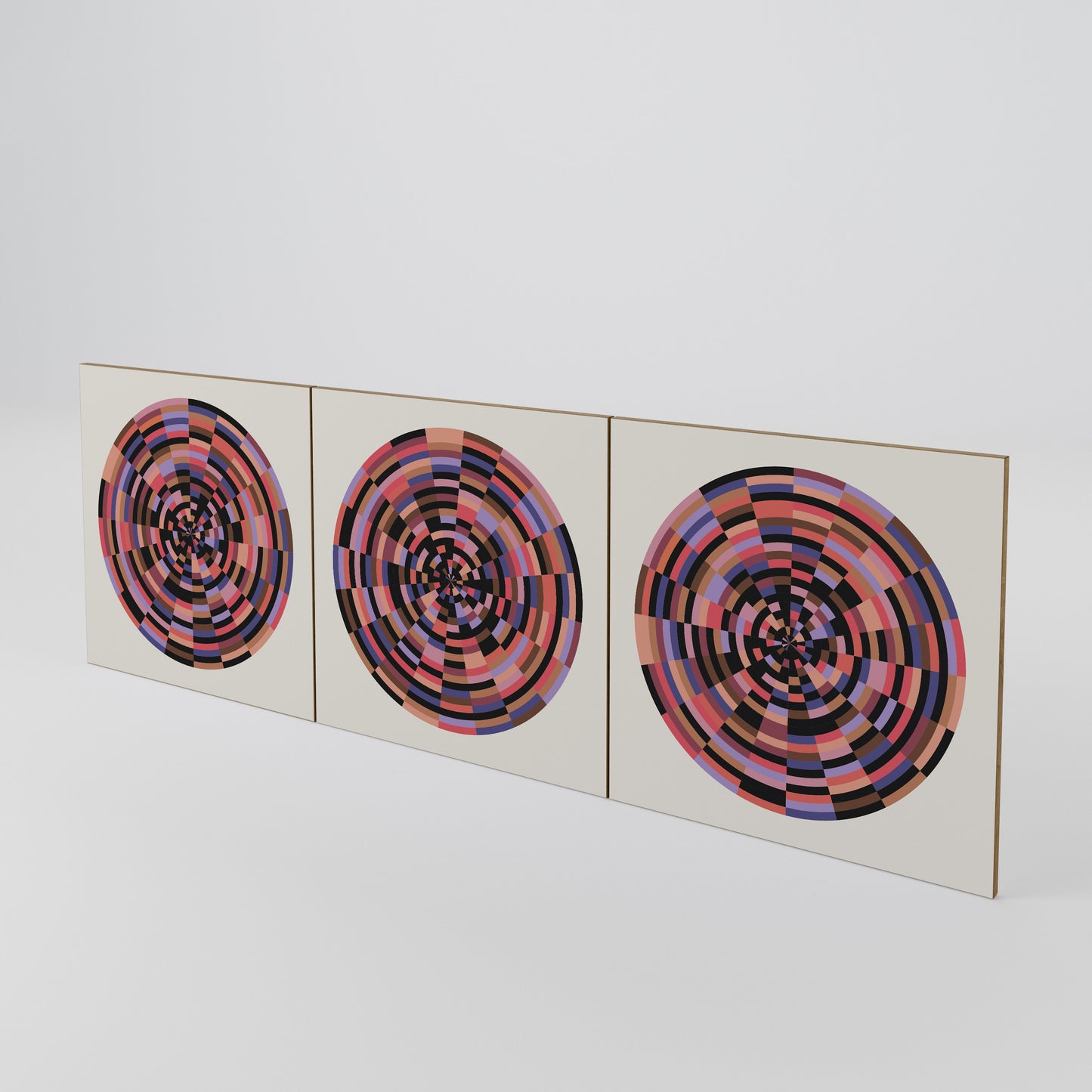 BROWN CIRCLES Set di 3 ante per madia