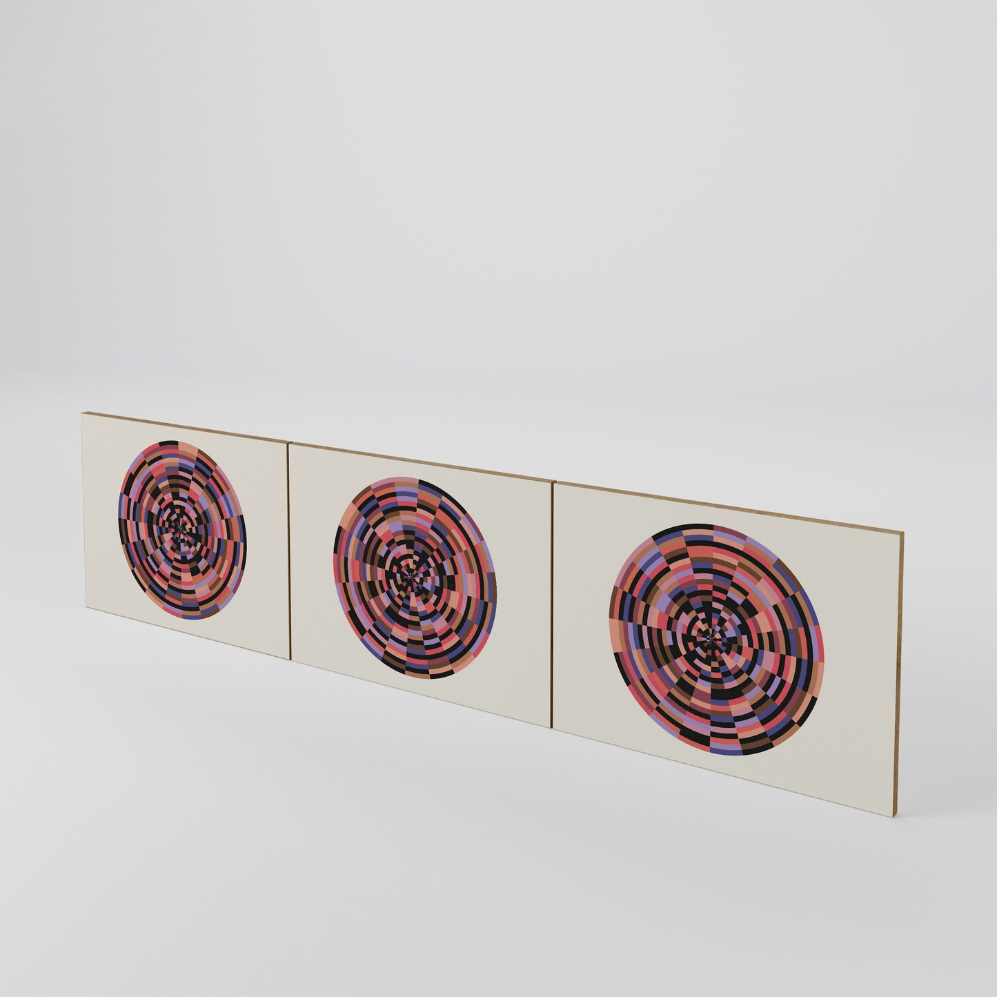 BROWN CIRCLES Set di 3 ante per mobile TV