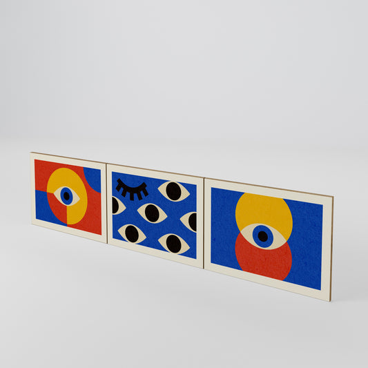 GEOMETRIC EYES Set di 3 ante per mobile TV