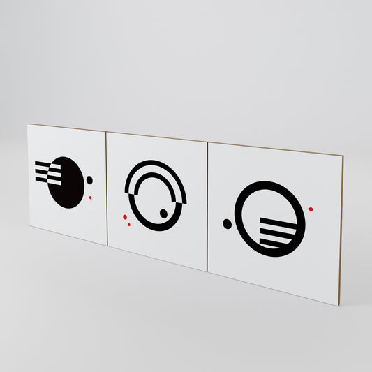 BLACK AND WHITE COMBINATION Set di 3 ante per madia